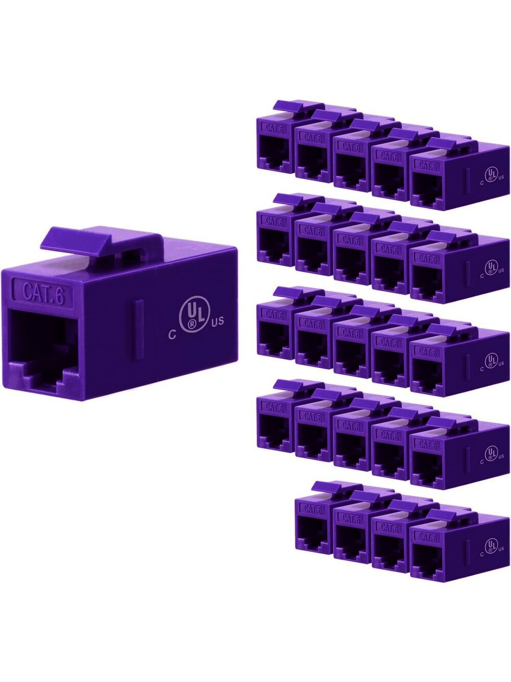 [UL Listed] VCE (25-Pack) UTP CAT6/CAT5/CAT5e Keystone Coupler, RJ45 Female…